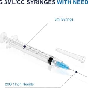 Professional 3ml Syringes with Luer Lock – 23G 1″